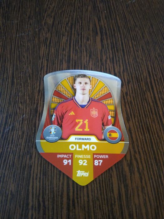 Scut DANI OLMO Spania card rar Euro FIFA Match Attach