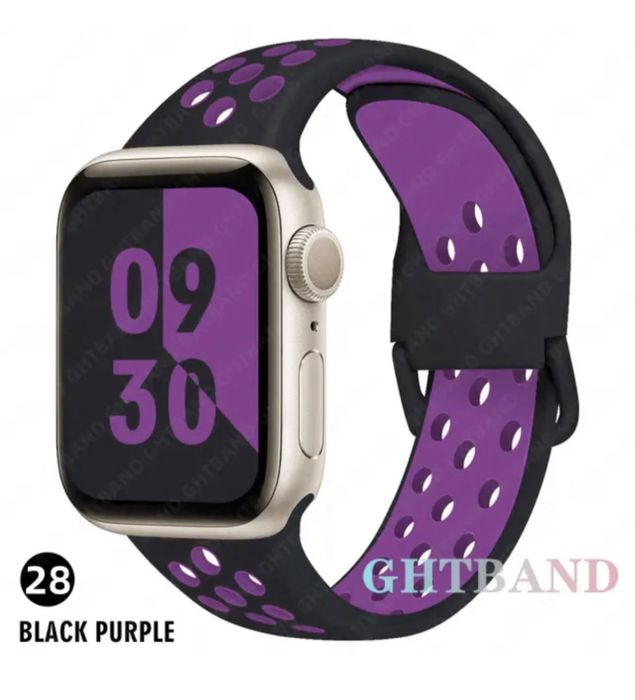 Curea Husa Silicon Catifea Perforata Gauri Incarcator Ceas Apple Watch