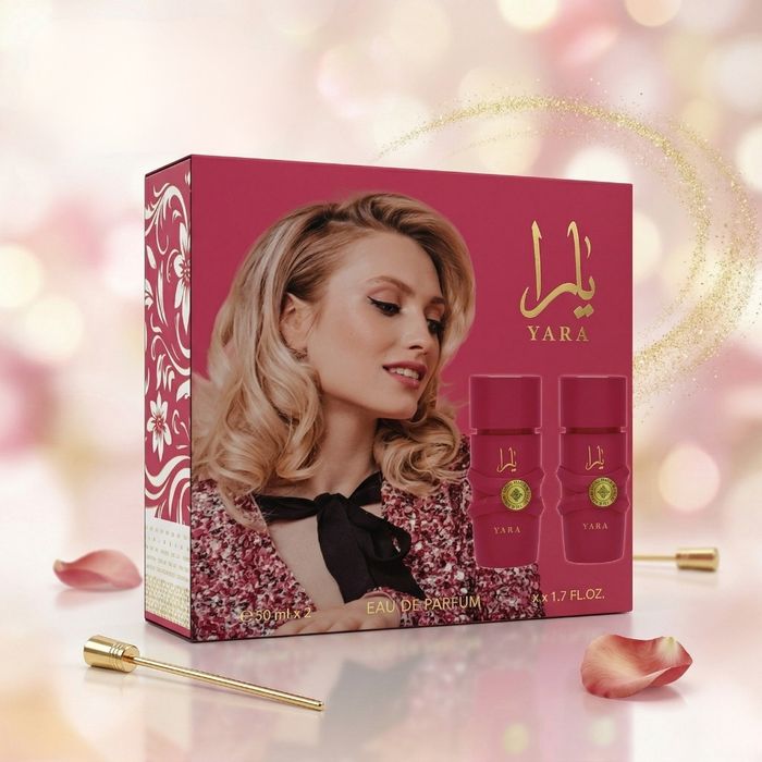 Дамски комплект Yara Candy 2х50мл, EDP - Изкушение с нотки на касис, гардения и сандалово дърво