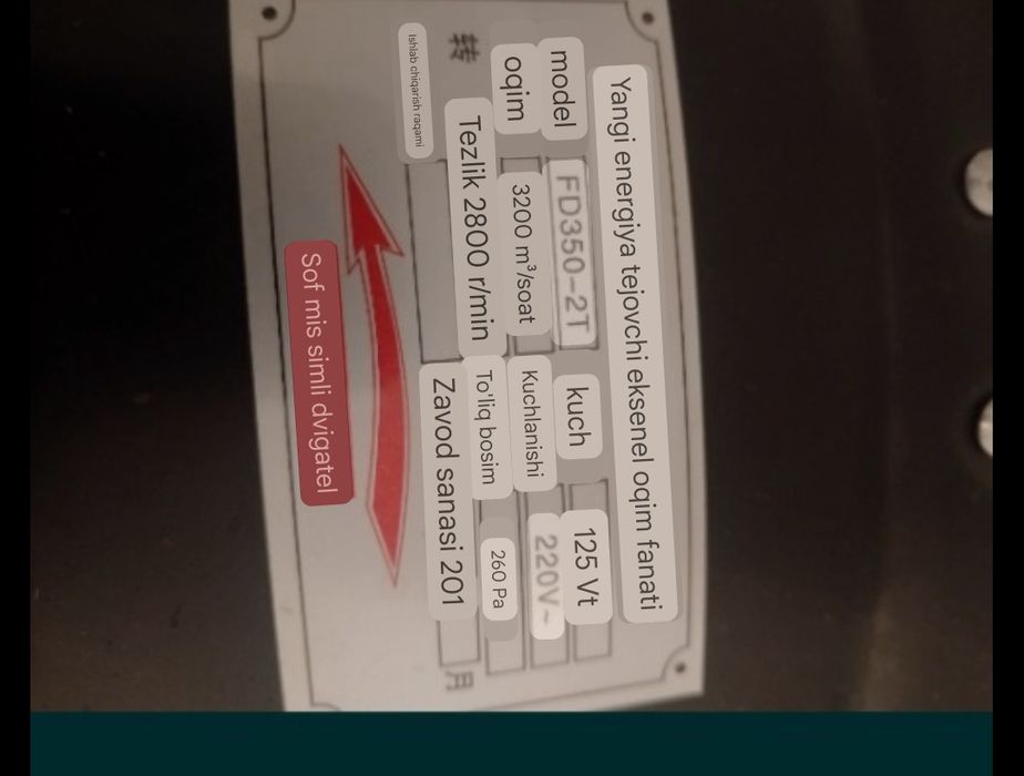 Issiqxona va molxona uchun havo tortuvchi parrak.