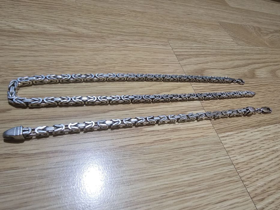 Set Lant si Bratara de argint 925 Model Regele Bizantin