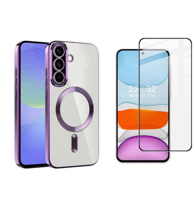 Husa Soc Magsafe Color + Folie Sticla - Samsung A16/A17/A26/A36/A56