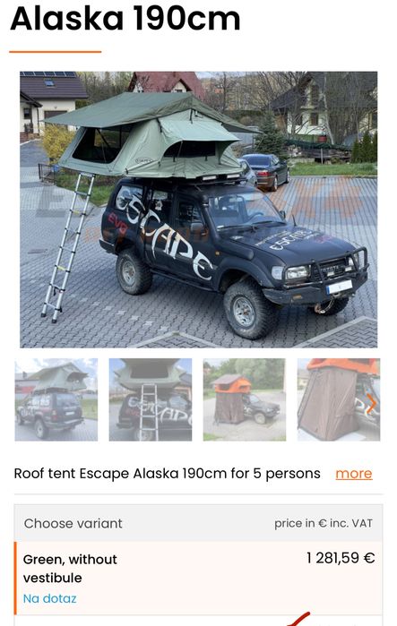 Cort plafon 4-5 persoane Escape 4x4