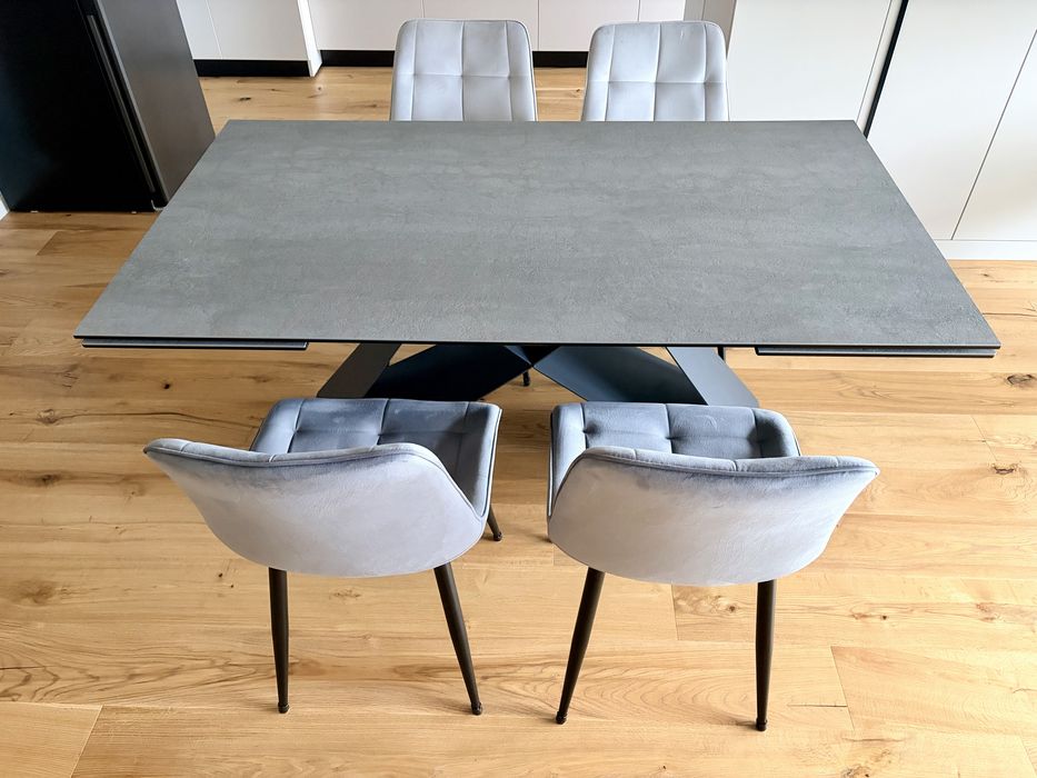 Masa extensibila blat ceramica si sticla securizata (160-240cm)