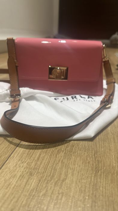 Чанта Furla розова с дълга и къса дръжка