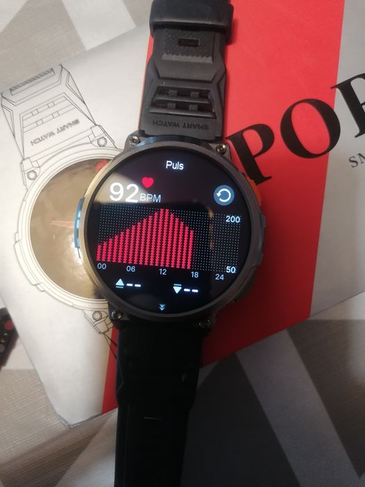Smartwatch ecran HD 4.7 cm, baterie 730 mAh, diverse funcții, ca nou
