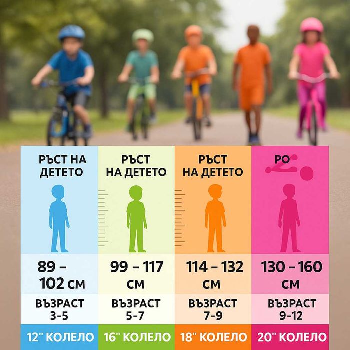 Детски велосипеди/колело - Ярки цветове-РАЗМЕРИ-12,16,18,20 цола