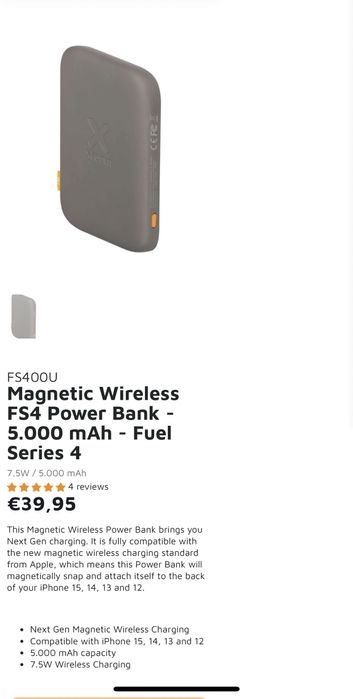 Магнитна безжична батерия 5000 mAh за Iphone 15,14,13 и 12