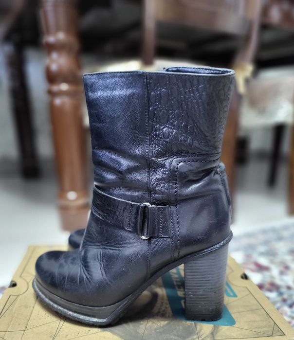 Зимний ботильон кожаный, 37р.