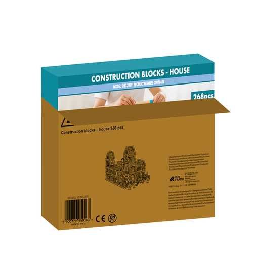 Set de construcție din lemn cu 268 piese,multicolor, 38x28x7, 8cm