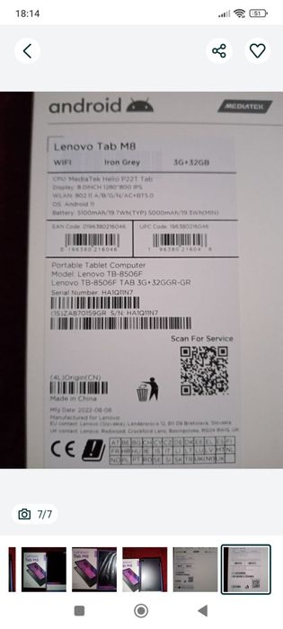 Tableta Lenovo Tab M8 nouă