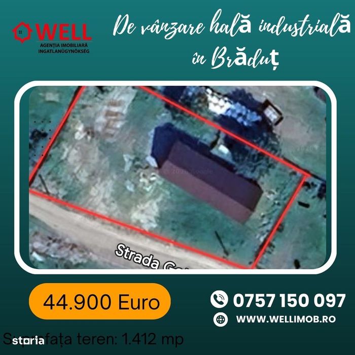 De vânzare hală industrială în Brăduț