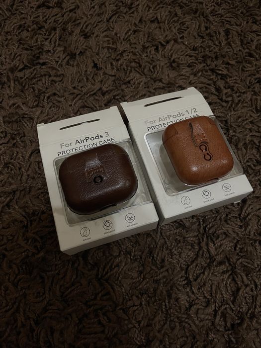 Кожаный противоударный защитный чехол для AirPods