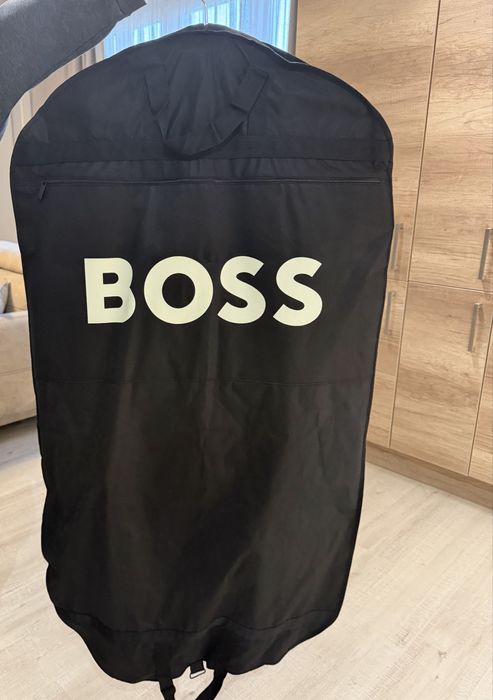 Оригинално мъжко кожено яке BOSS Hugo Boss 52 L черно