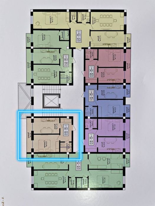 Продаётся Своя - 42.6m2 ( коробка ) ЖК YUGNAKIY, Мирзо-Улугбекский р.