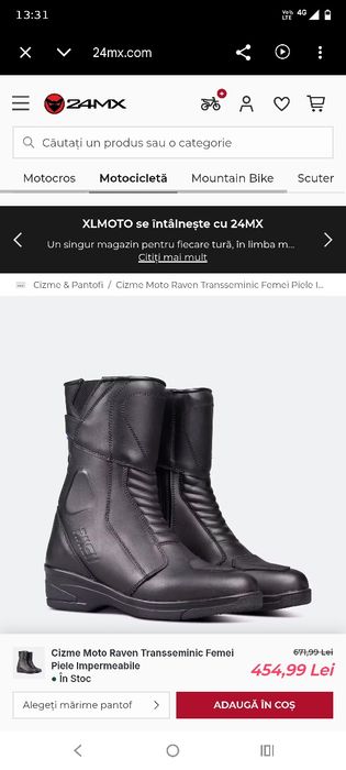 Cizme piele moto dama 38