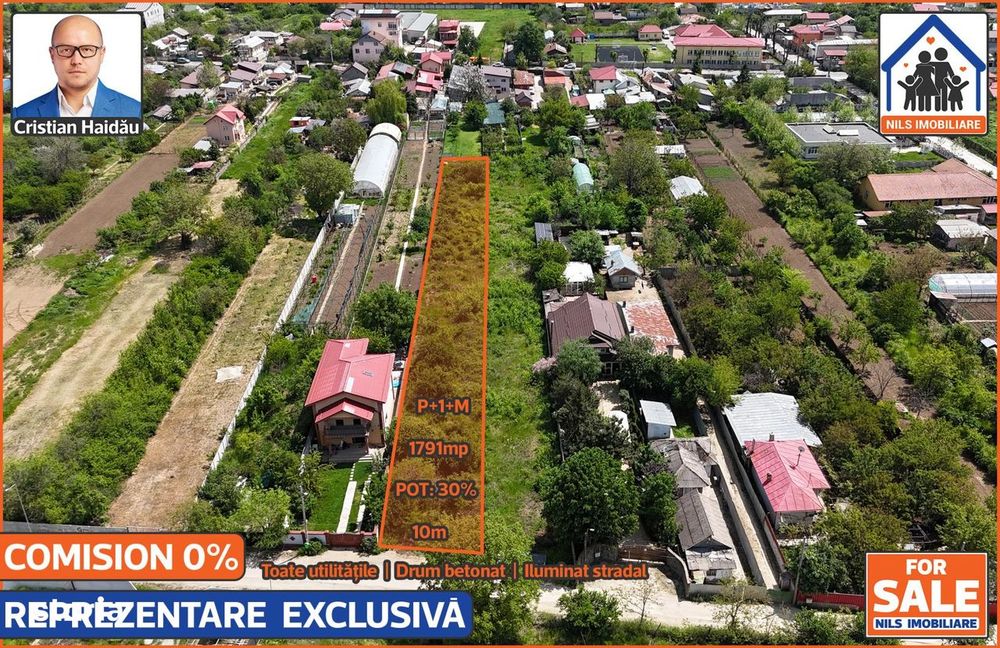 70 euro/mp! - Teren (1791mp) cu toate utilitatile in Jilava IF