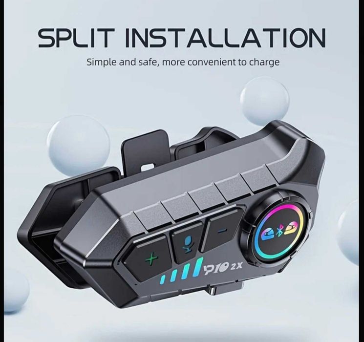 Комуникационна система за каска "2Х" Bluetooth 5.3, RGB - 2 броя