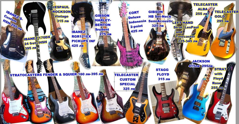 SuperStrat електрическа китара, двойни адаптери,покрива всички стилове