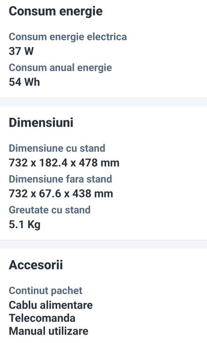 Vand Televizor LG diagonala display 80 cm model 32LJ500U stare impecab