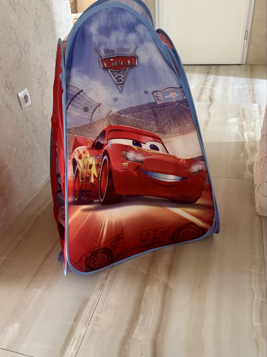 Палатка макуин, тунел, дървена кутия за играчки и конструктор