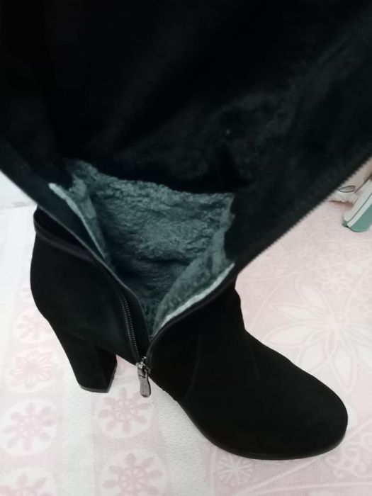 Сапоги зимние замшевые