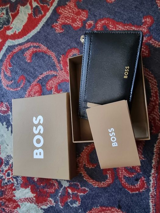 Дамски портфейл Hugo Boss Signiture естествена кожа, кафяв