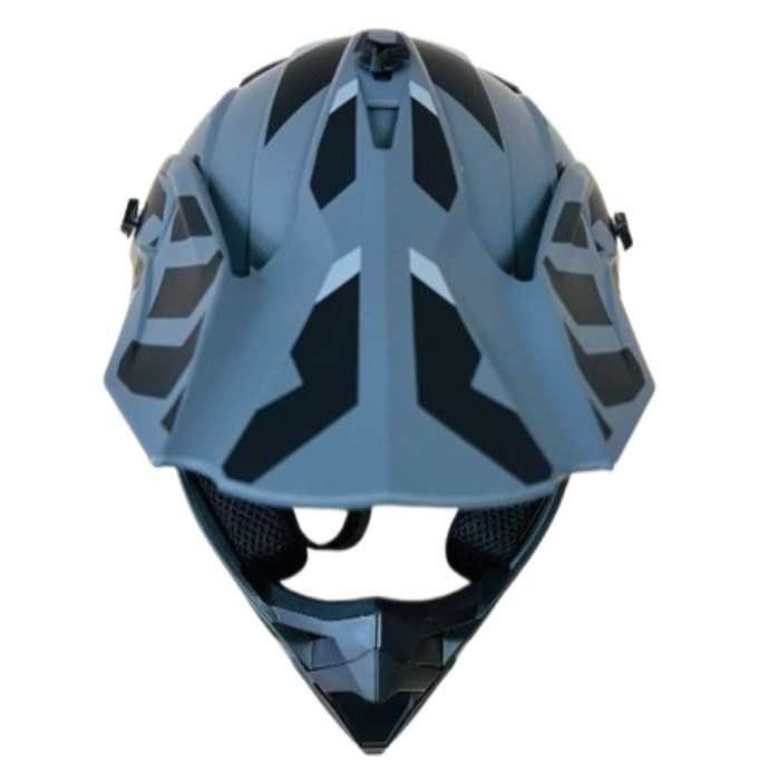 Кросова каска, за мотор, Атв, Вело, Гланц, Сиво и черно