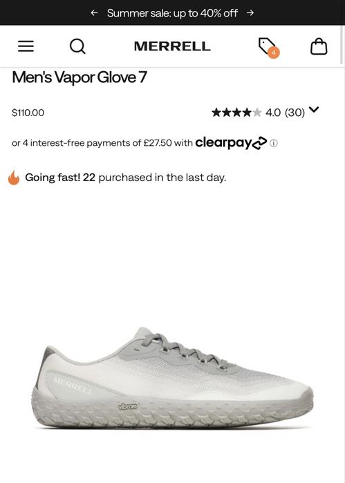 Босоногая обувь - Merrell Vapor Glove 7