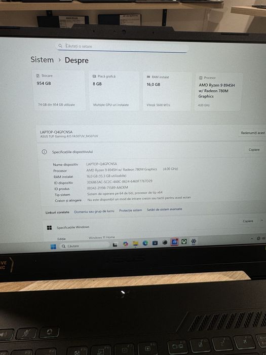 Laptop Gaming ASUS TUF A15 FA507 AMD Ryzen 9 8945H GeForce RTX 4060