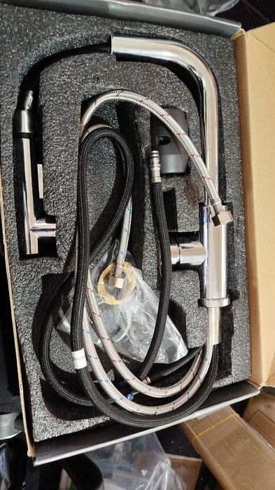 Baterie chiuvetă bucătărie Furious, din inox, cu duză pull-out 360°