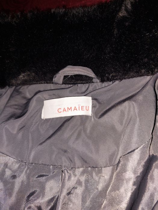 Geacă de iarnă Camaïeu cu guler cu blăniță si glugă - elegantă