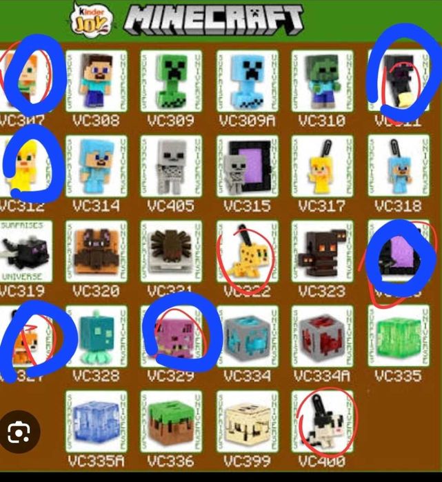 Игрушки от киндера Майнкрафт