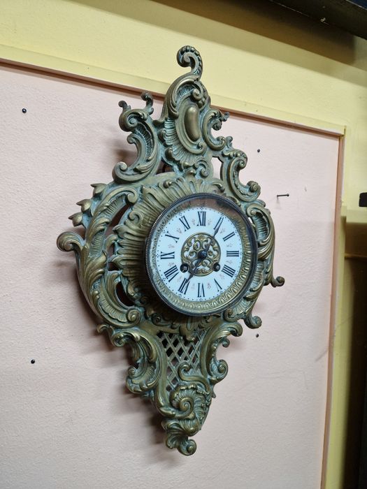 Рядък антикварен френски бронзов стенен часовник Japy Freres - 1870 г