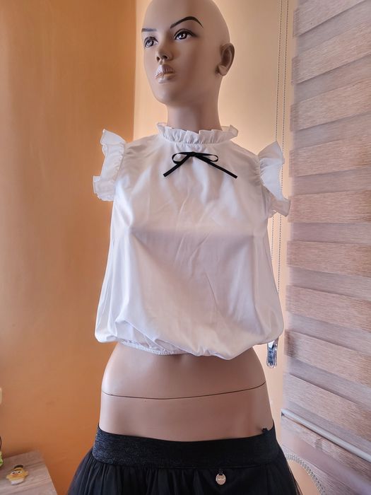 Блуза от шифон и тюлени черна пола Contrast 152 см