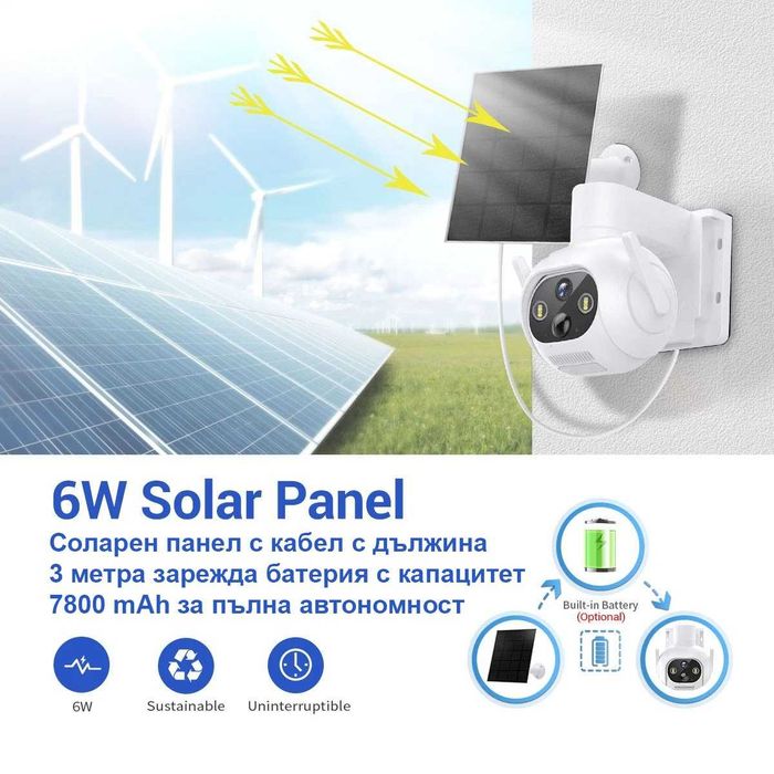 ICSEE Соларна Wifi камера с отделен панел 6MP - 517Z