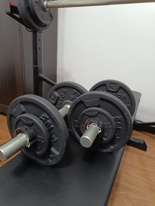 Squat rack - bench press - haltere - gantere