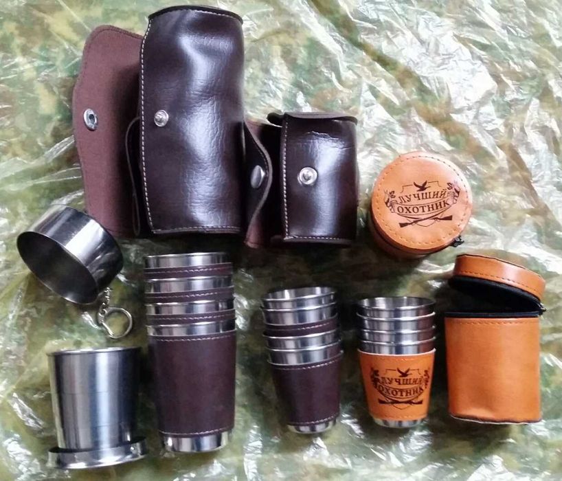 Стаканы складные,набор стаканов из нержавейки.Новые. Смотрите фото.