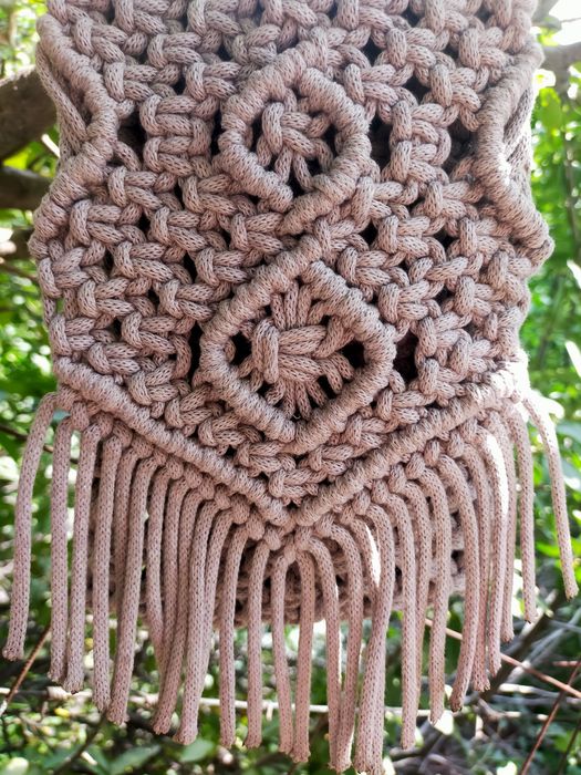 Сумочка для телефона в стиле макраме