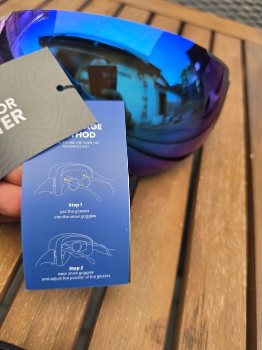 OutdoorMaster OTG ски/сноуборд очила – Нови, огледална леща + твърд калъф