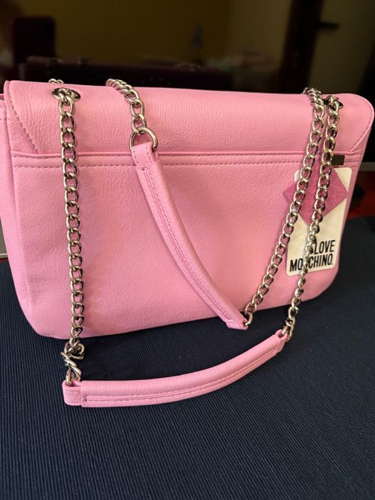 Love Moschino   Editie Limitata ,Damă Geantă de umăr ,Noua Roz cu logo inimă ,din piele