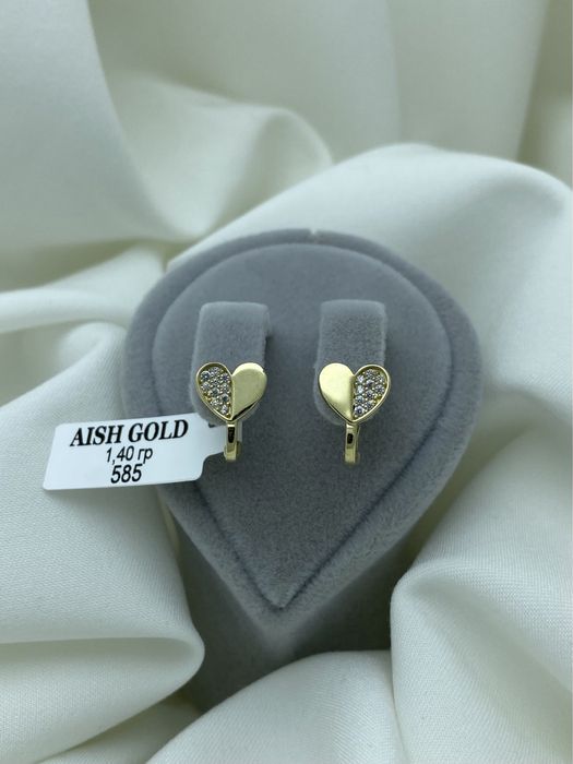Детские серьги 585 золото, кизлар учун зираклар 585 тилла