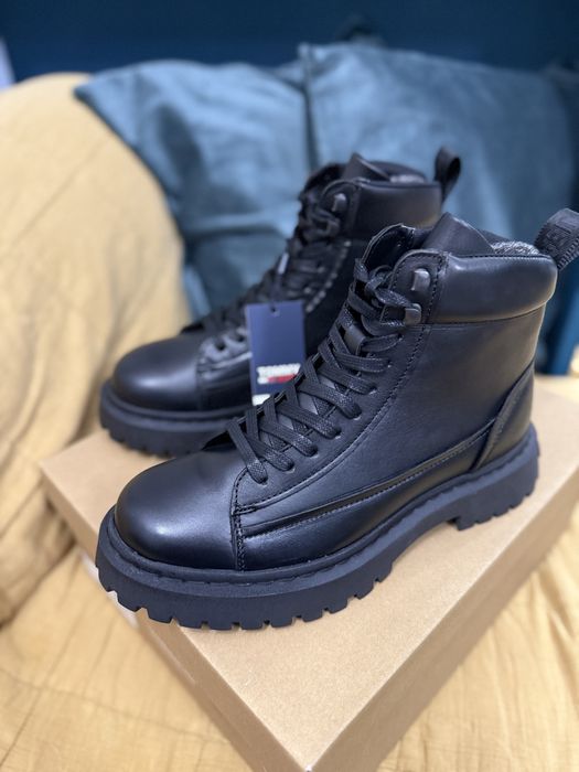 Tommy Jeans Lace Up Boot bocanci piele neagra marimea 40 noi originali