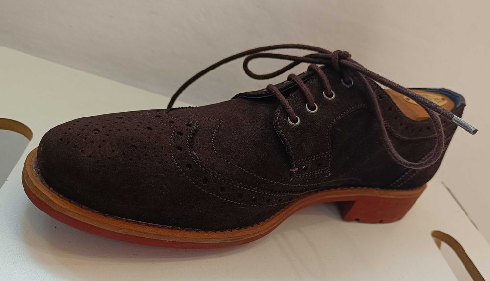 Pantofi derby 41.5 42 brogue Ted Baker NOI piele naturala moale