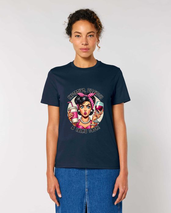 Дамски тениски с чувство за хумор, Coffee first, Wine