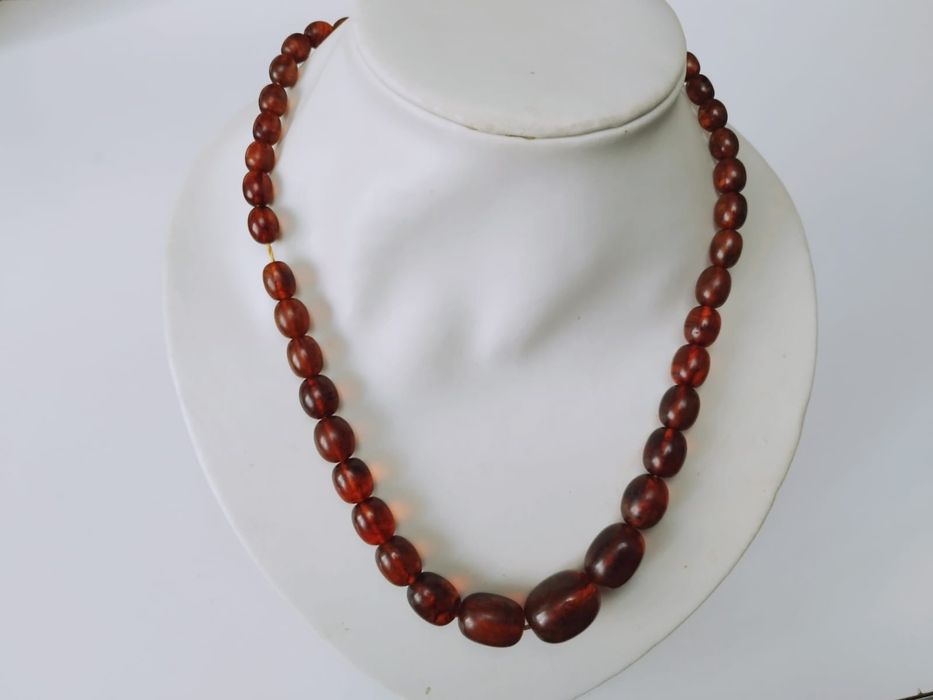 Colier/lant din chihlimbar natural cu inchizatoare argint 835