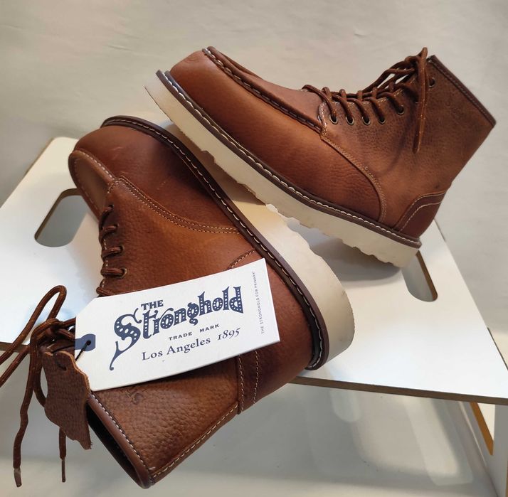 Ghete lace up 42 42.5 moc toe de lux STRONGHOLD NOI piele naturala