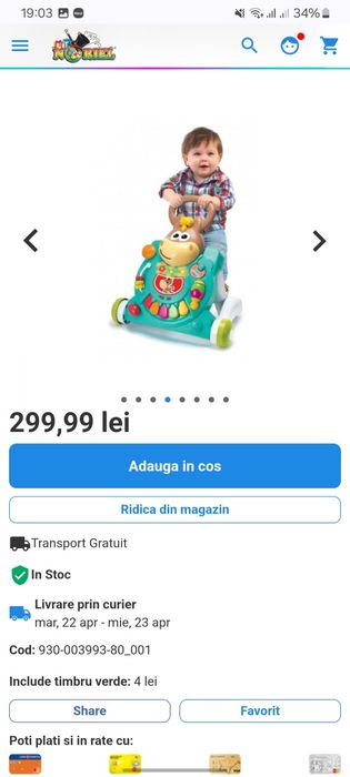 Antemergator si masa de activitati calut Noriel