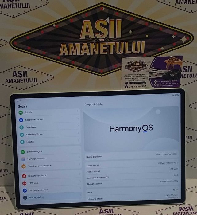 Tableta Huawei MatePad 12 X, 12", PaperMatte Edition, 12GB RAM, 256GB, Tastatura si husa