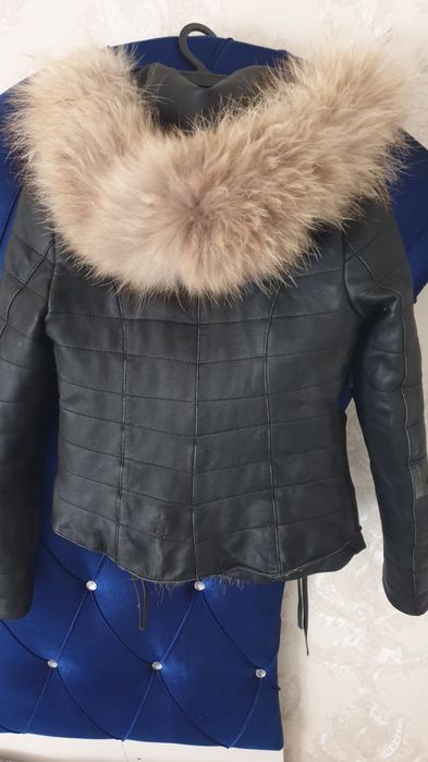 Дамско кожено яке от естествен косъм